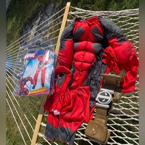 Deadpool Red and Black Superhero Costume